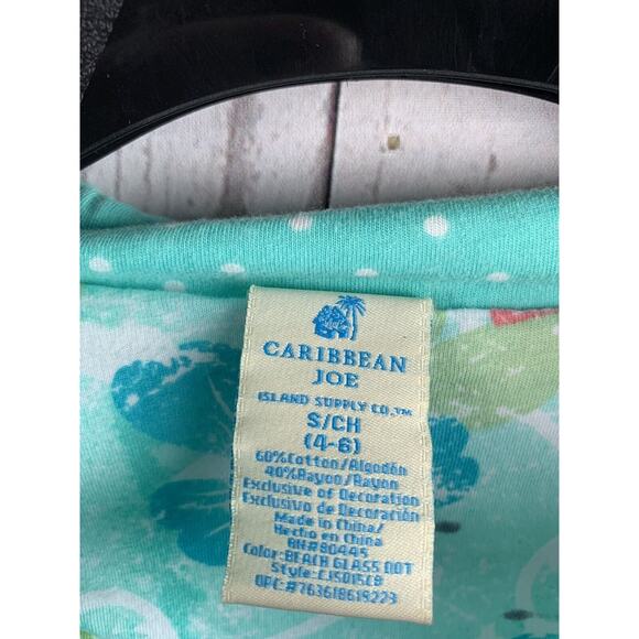 Caribbean Joe Sleep Shirt Womens small nightgown‎ button up polka dot green - Picture 3 of 4